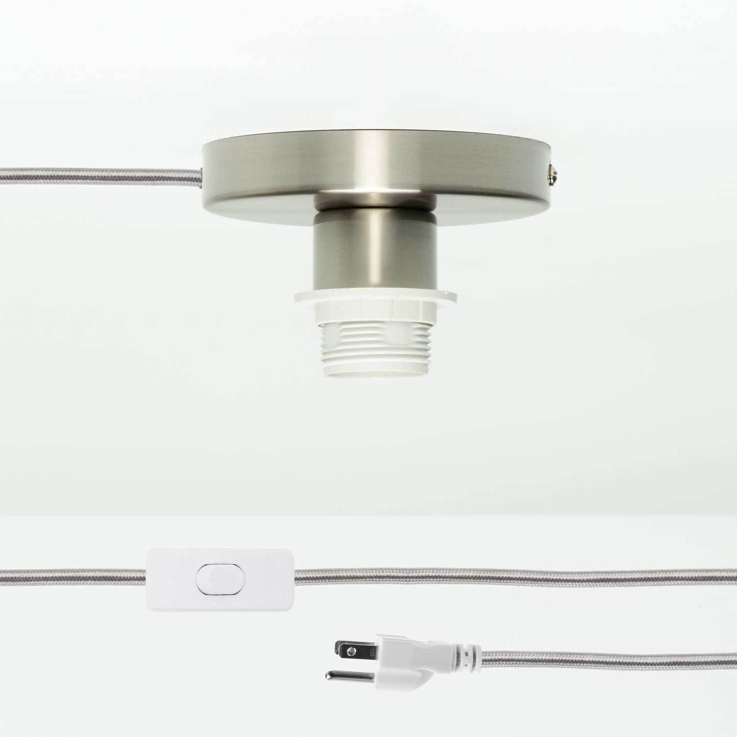 Shade-Ready Button Plug-In Flush Mount