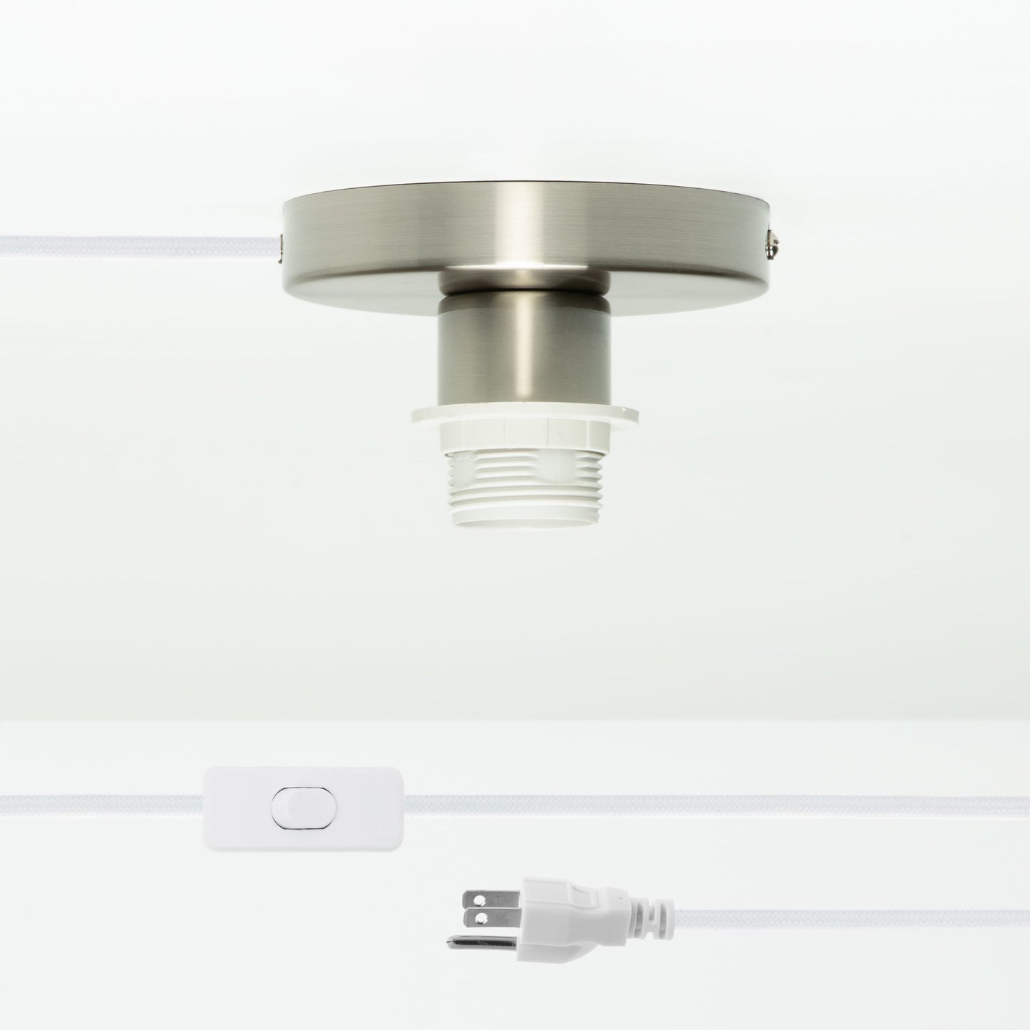 Shade-Ready Button Plug-In Flush Mount