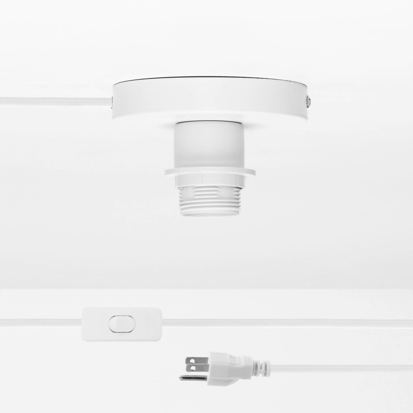 Shade-Ready Button Plug-In Flush Mount