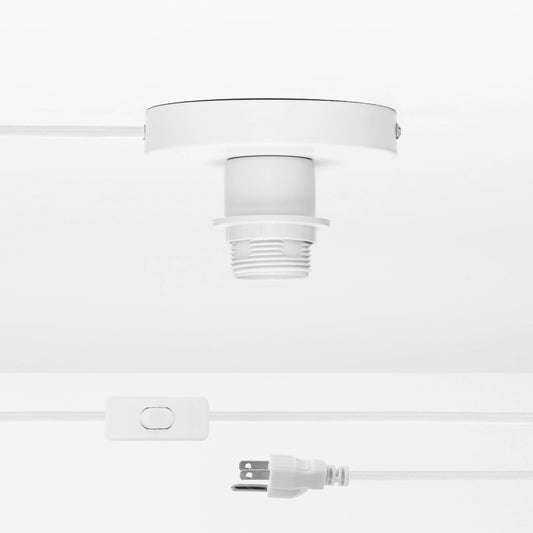 Shade-Ready Button Plug-In Flush Mount