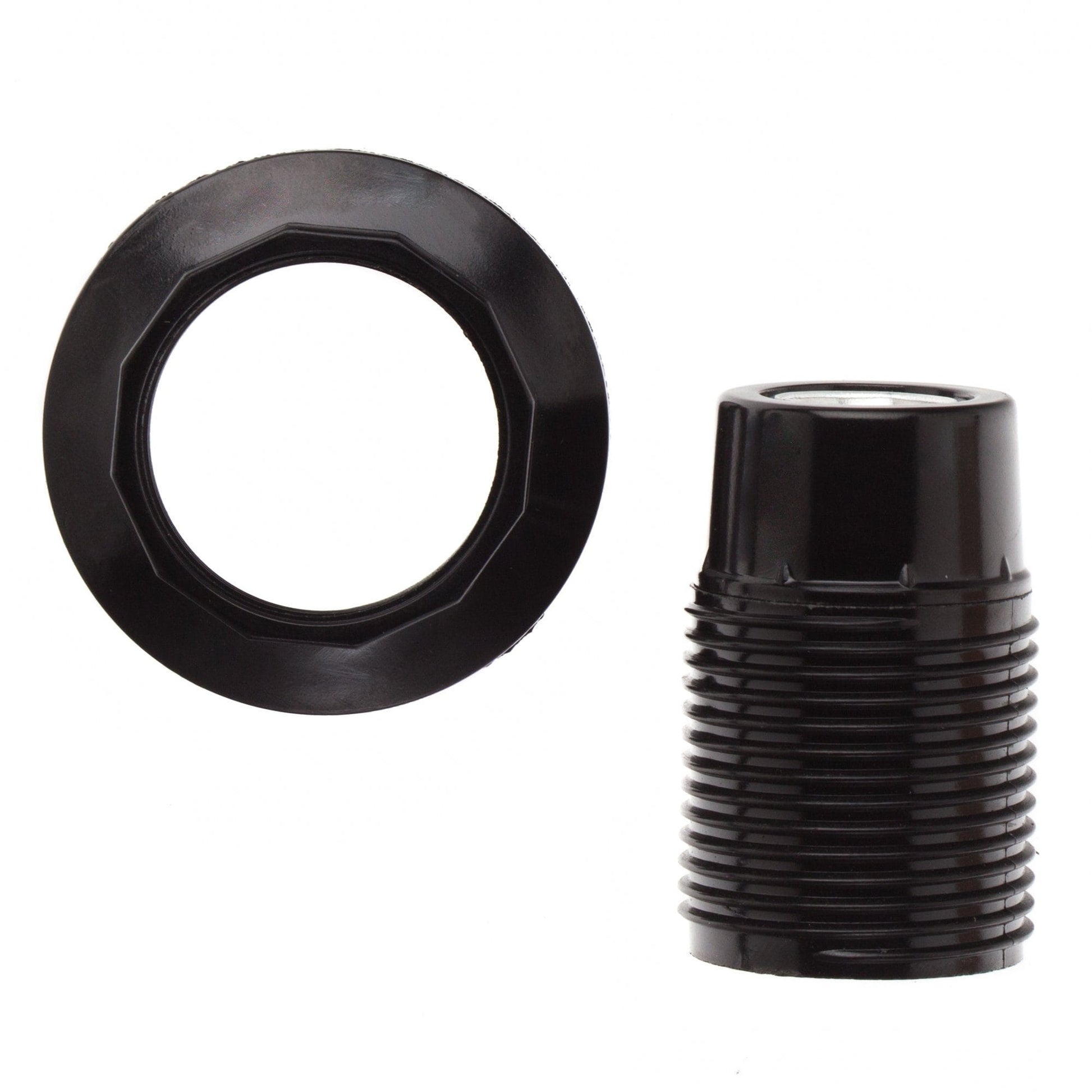 E12 Shade Ready Socket Extended Threads - Black – Color Cord Company