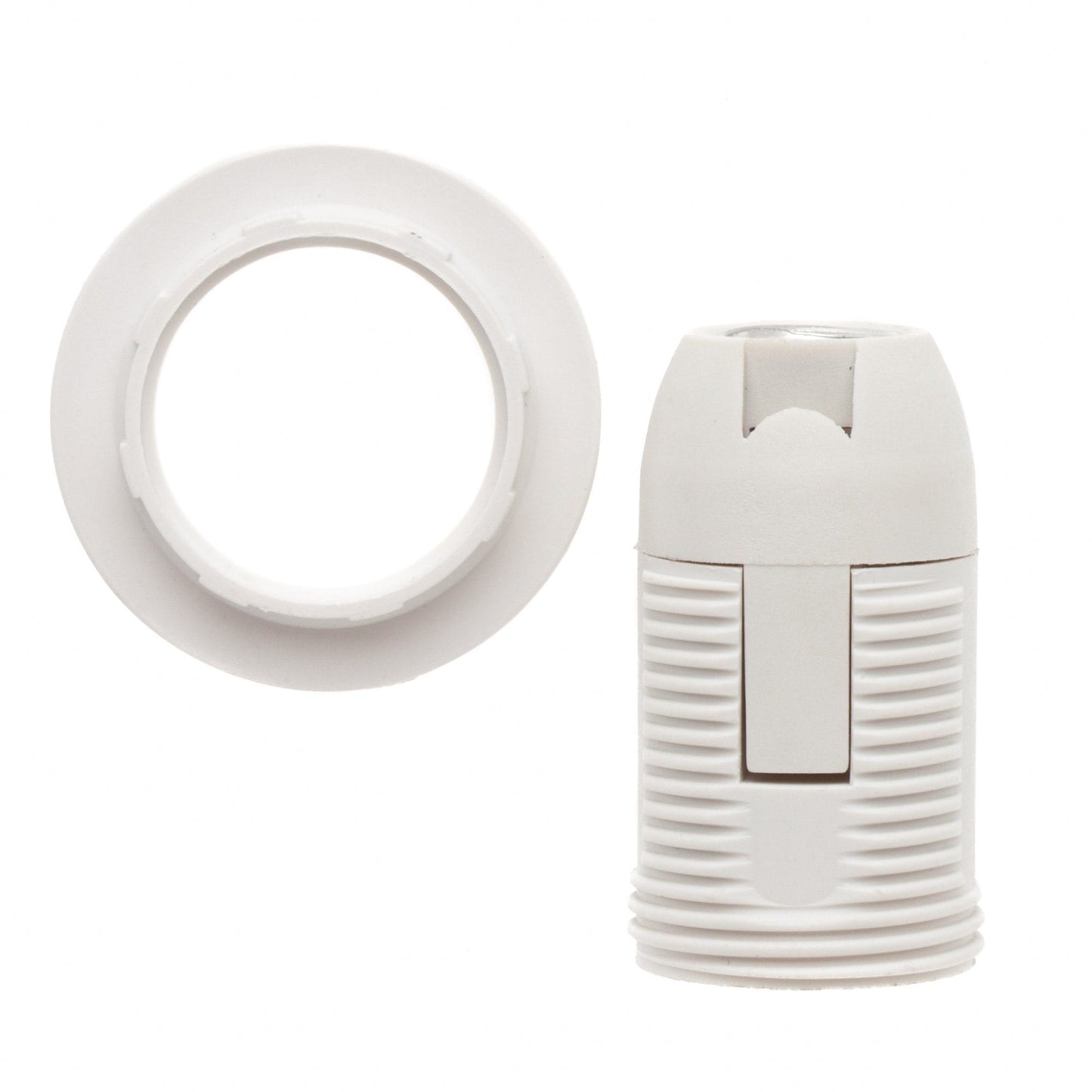 E12 Shade Ready Socket Extended Threads - Ivory