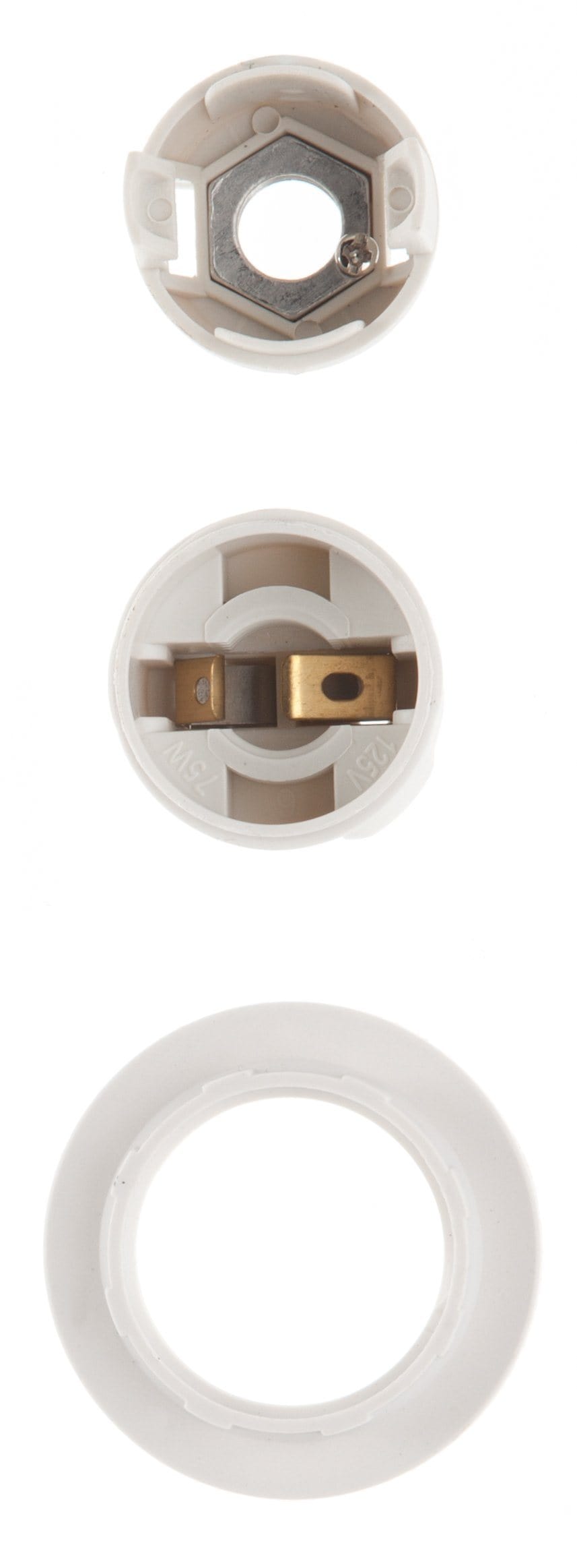 E12 Shade Ready Socket Extended Threads - Ivory