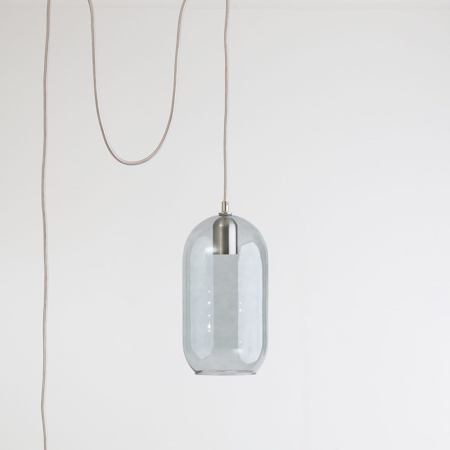 Glass Pill Fixed Shade Plug-In Pendant