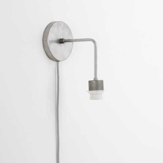 Plug-In Bend Solo Shade-Ready Sconce Raw Metal