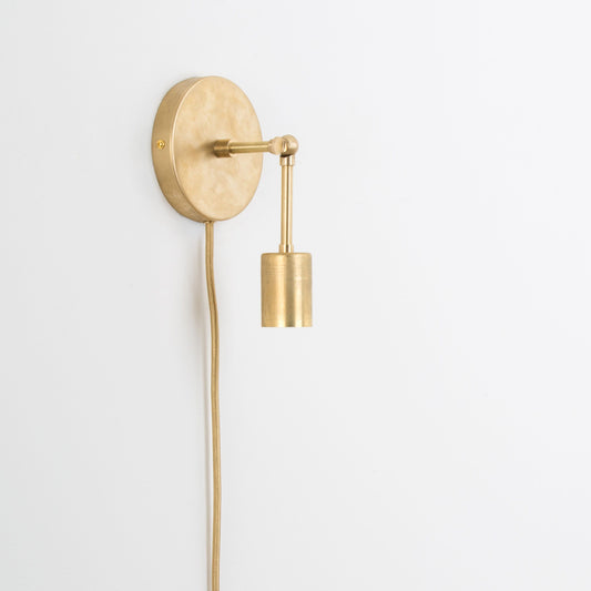 Plug-In Hinge Solo Sconce Solid Raw Brass