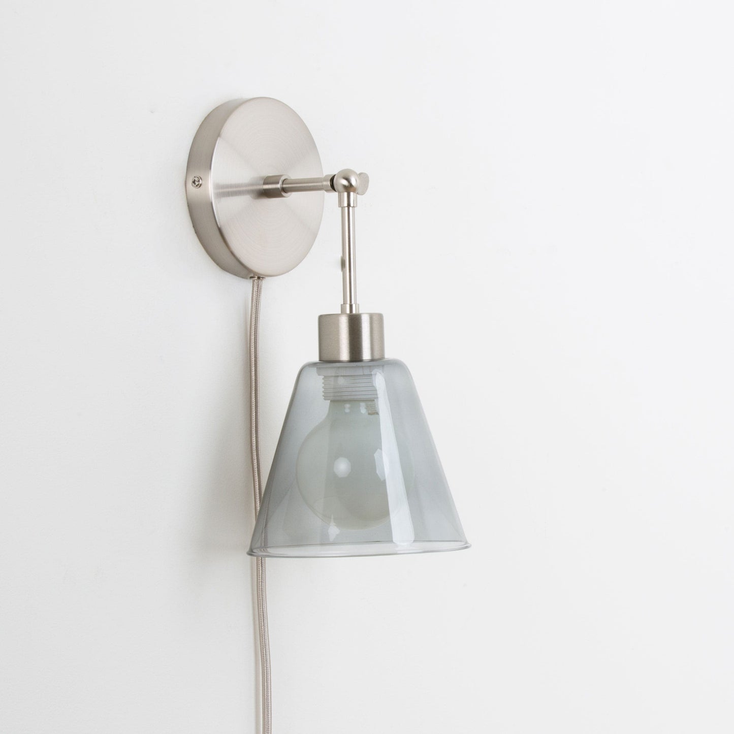 Plug-In Hinge Glass Cone Solo Sconce