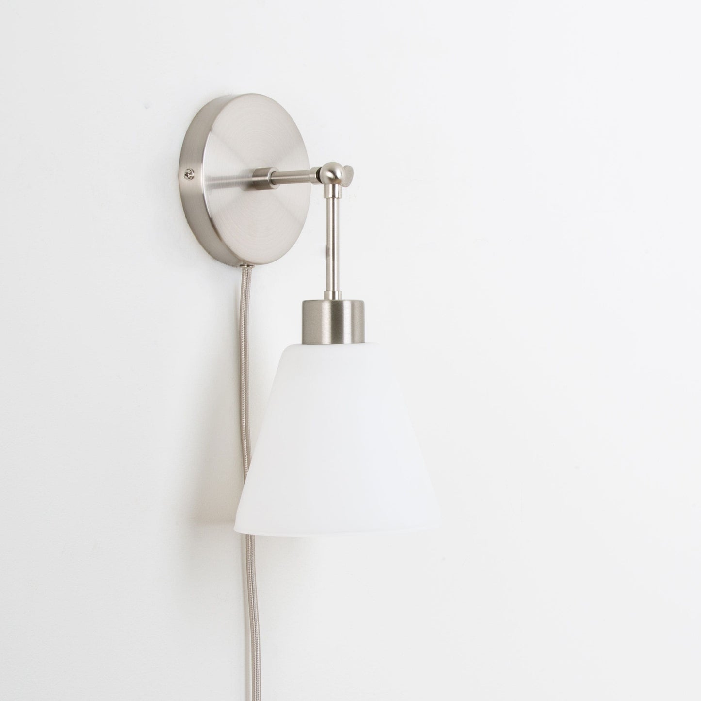 Plug-In Hinge Glass Cone Solo Sconce