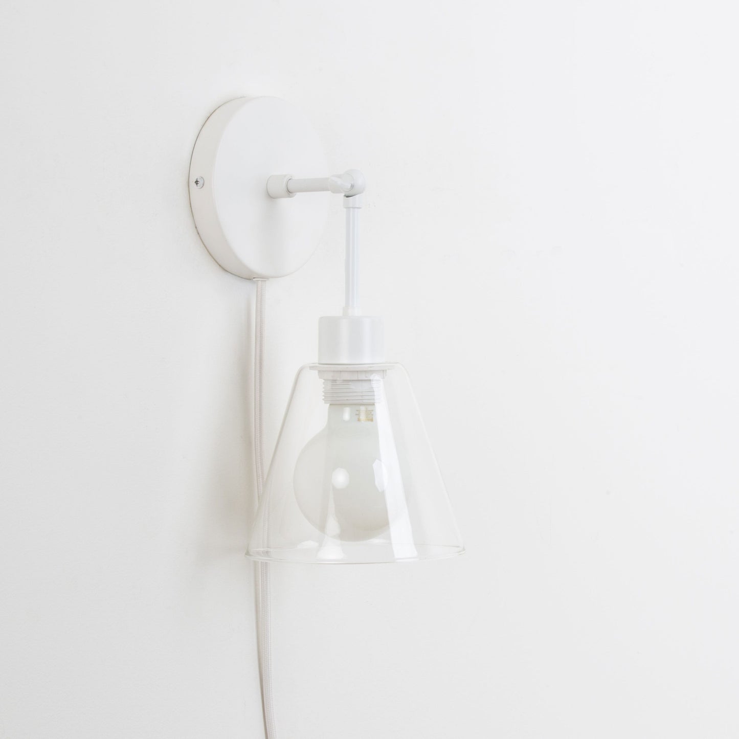 Plug-In Hinge Glass Cone Solo Sconce