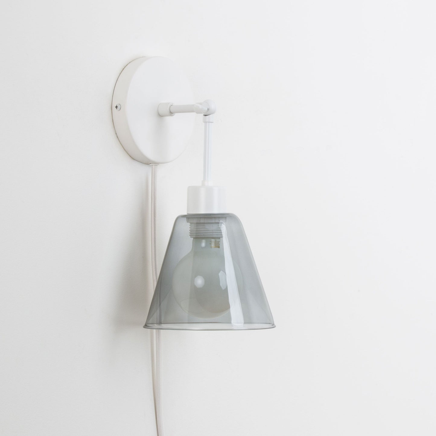 Plug-In Hinge Glass Cone Solo Sconce