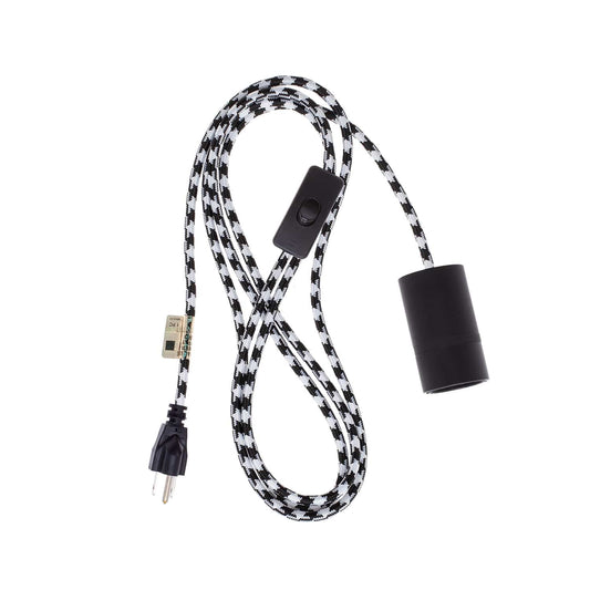 AiO Black Chroma Plug-In Cord Set Black and White Houndstooth