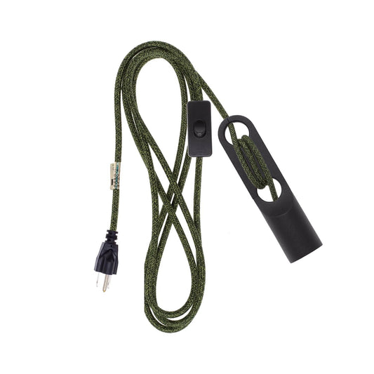 Wrap Black Chroma Plug-In Cord Set Avocado Mini Tweed (Cotton Blend)