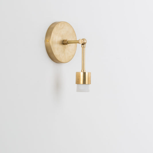 Hinge Shade Ready Solo Sconce Solid Raw Brass
