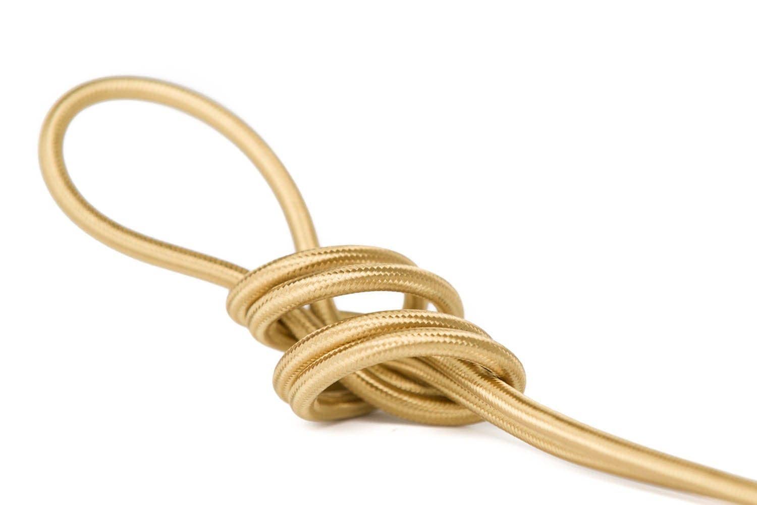 Brass Metal Braided Cord - Round 3-Wire Cable - PER FOOT