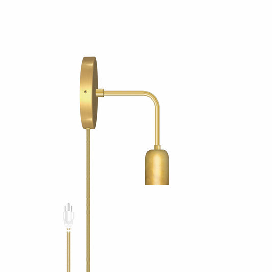 Bend Solo Plug-In Sconce Solid Raw Brass / Medium