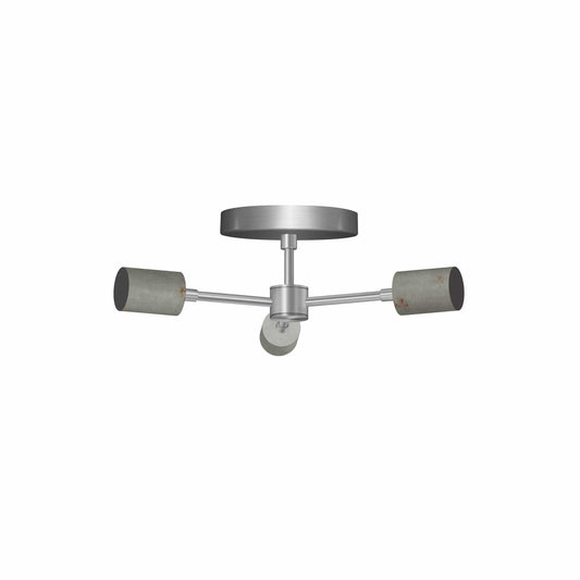 Trio Flush Mount Raw Metal