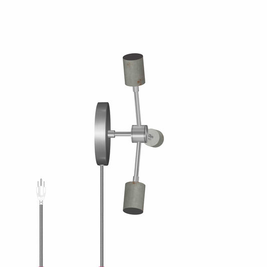 Trio Plug-In Sconce Raw metal
