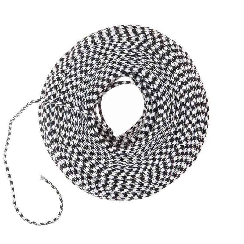 DIY Fabric Wire by the Foot - Black & White Houndstooth