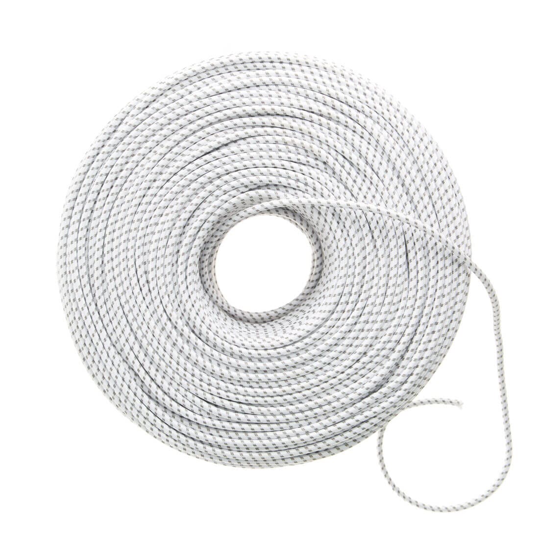 DIY Fabric Wire by the Foot - White & Gray Dot
