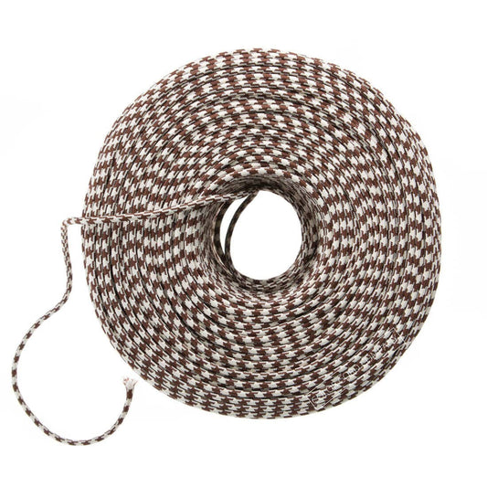 DIY Fabric Wire by the Foot - Brown & Ivory Houndstooth