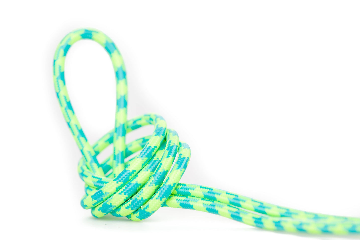 DIY Fabric Wire by the Foot - Turquoise & Neon Yellow Houndstooth