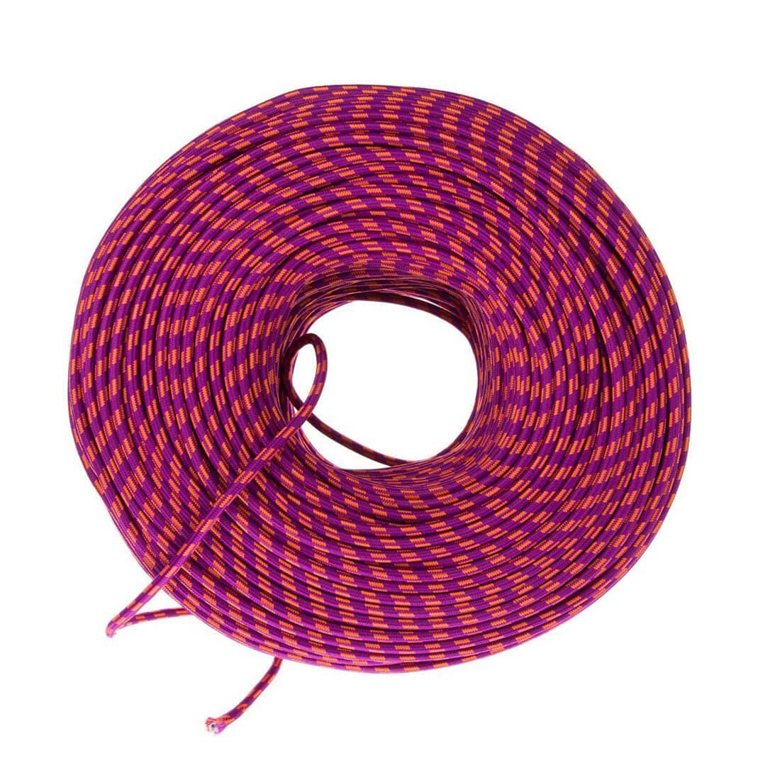 DIY Fabric Wire by the Foot - Magenta & Orange Stripe