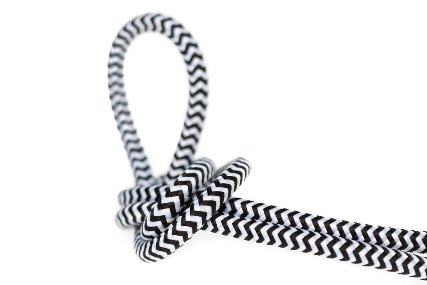 DIY Fabric Wire by the Foot - 16 g. Black & White ZigZag