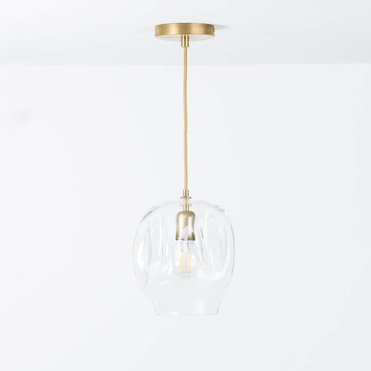 Wabi-Sabi Pendant Light | Flux Studio + Color Cord Company Raw Brass / Clear